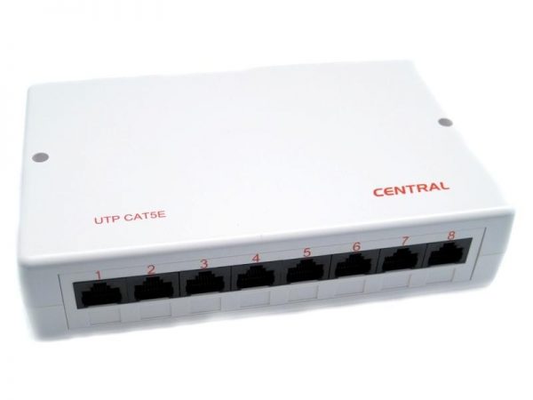 Μίνι επίτοιχο patch panel 8 θυρών UTP Cat 5e 01-60-492 Central