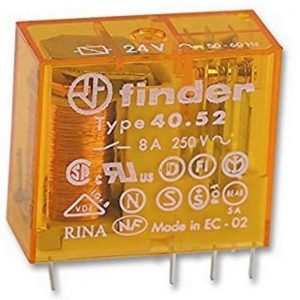 Ρελέ Mini Finder pin 5mm 4052 24V AC 8A 2 επαφών