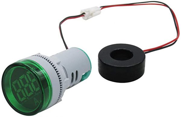 Λυχνία LED Φ22 με Αμπερόμετρο 0-100Α πράσινη AD16-22DS-GR TAIFA