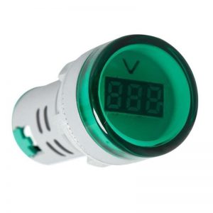 Λυχνία LED Φ22 με Βολτόμετρο 20-500V πράσινη AD16-22DS-GR TAIFA