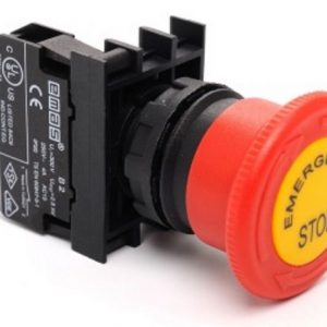 Μπουτόν μανιτάρι emergency stop κόκκινο Φ40 NC B200E-E emas