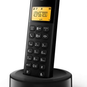 Ασύρματο τηλέφωνο PHILIPS D1601B/34 με ελληνικό μενού μαύρο