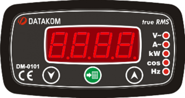 Όργανο πολλαπλών ενδείξεων V,A,Hz,cos και KW True RMS DM-0101 DATAKOM