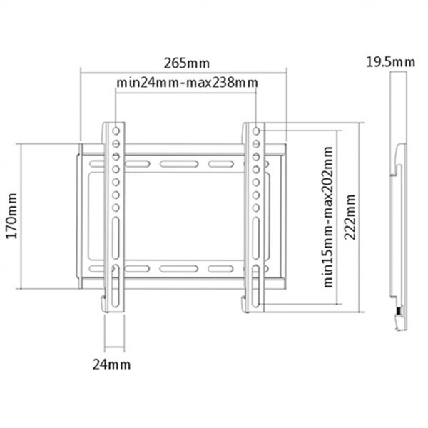Βάση τηλεόρασης LED KL22-22F 23"- 42" Brateck - Image 2