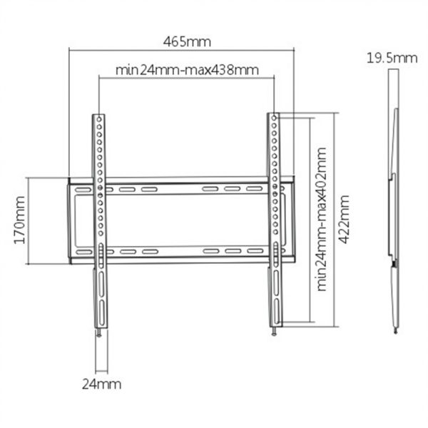 Βάση τηλεόρασης LED KL22-44F 32-55" BRATECK - Image 2