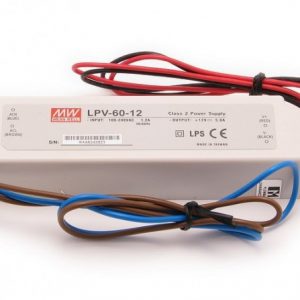 Τροφοδοτικό 12V 60W IP67 για ταινία LED LPV60-12 MEAN WELL