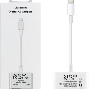 NSP N09 CABLE LIGHTNING TO DIGITAL AV ADAPTER HDMI/LIGHTNING FEMALE 2.4A HD 1080P/4K