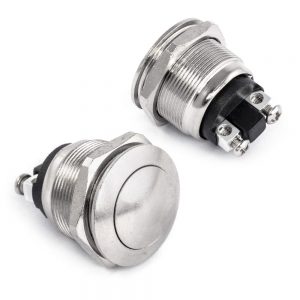 Μπουτόν push ON 2A 250V μεταλλικό Φ19 PBS-28B-3 BLOW