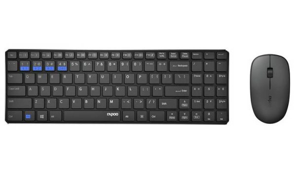 Πληκτρολόγιο mouse set Ultra Slim Wireless 9300M GR RAPOO Black - Image 2