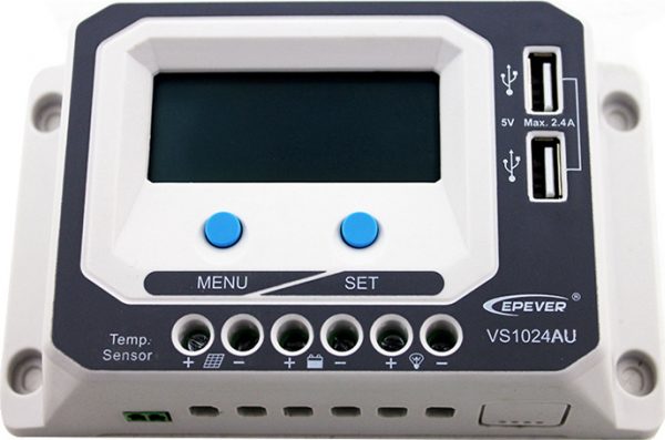 Ρυθμιστής φόρτισης πάνελ Solar 10A 12/24V USB VS1024AU Epsolar