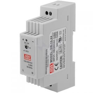 Τροφοδοτικό ράγας 24V DC 0.63A 15W DR15-24 MEAN WELL