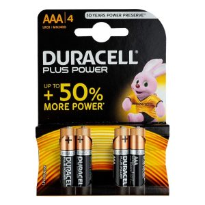 Μπαταρία αλκαλική LR03 AAA Power Plus DURACELL Blister 4 τεμαχίων