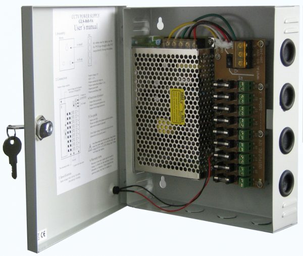 PSU-2295 Τροφοδοτικό σε κουτί switching 12V 5A 9 εξόδων REALSAFE